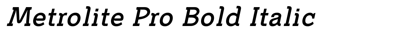 Metrolite Pro Bold Italic